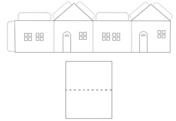 Новогодний домик из картона своими руками: здания одинаковые, но разные