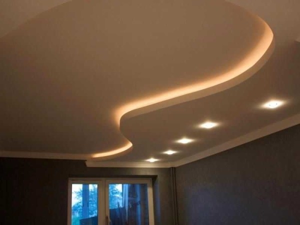 Как сделать потолок из гипсокартона с подсветкой